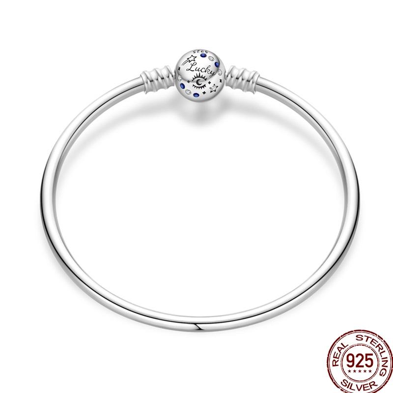 925 Sterling Silver 17-20CM Original Bracelets Heart Moon Sun Clasp Bead Charm Bracelet Fit DIY Charms Beads for Women Jewelrys