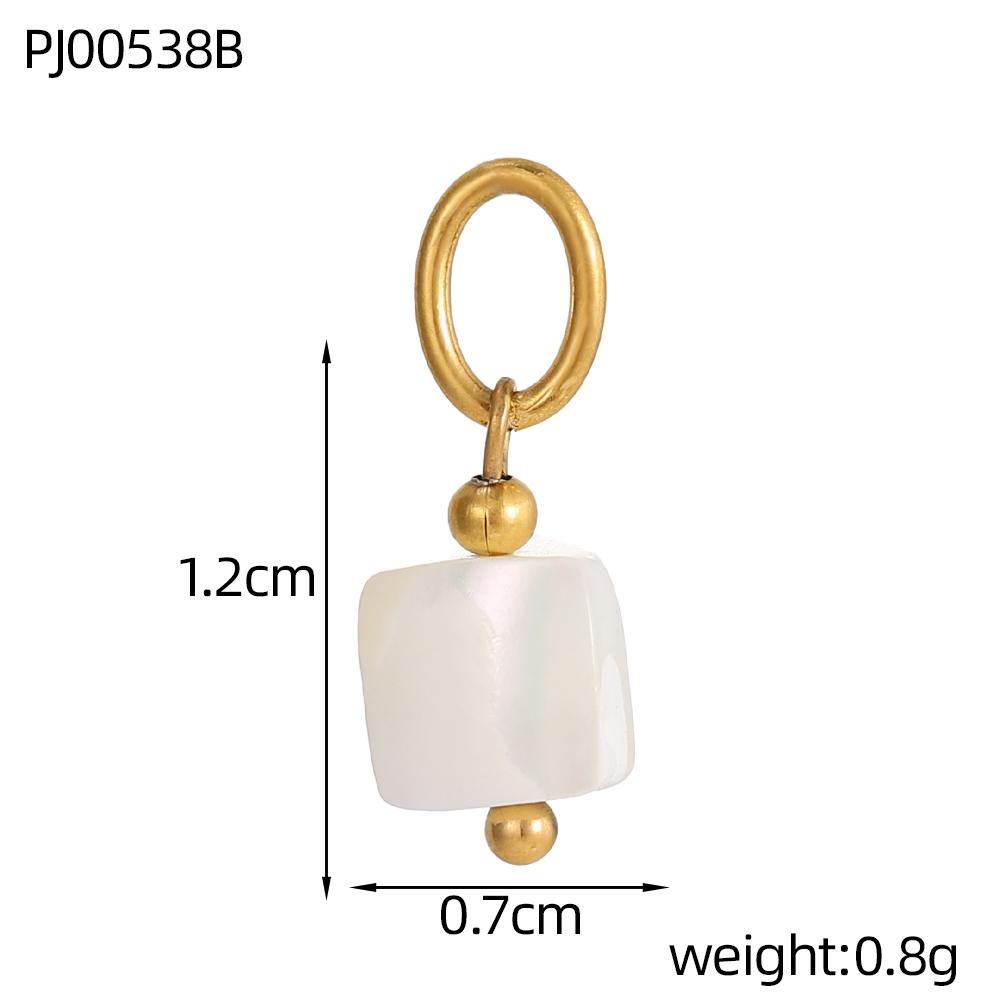 CARLIDANA2PCS Hot Sale Heart Colored Natural Stone Accessories Non Tarnish DIY Jewelry Plated Gold Stainless Steel Charm Pendant