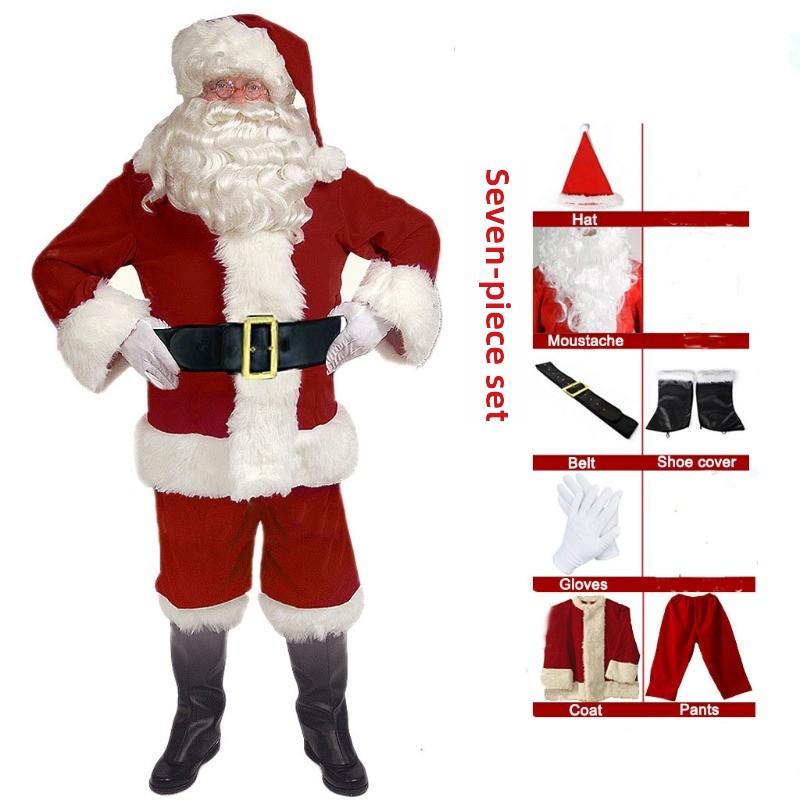 Christmas Costume for Adults - Santa Claus Suit,Festive Holiday Party Outfit for Cosplay, Xmas Performances & Family Photos
