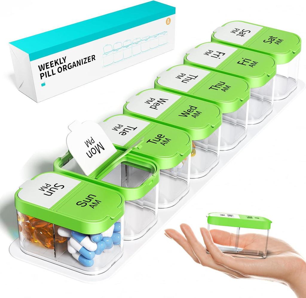 Portable Weekly Pill Organizer - Seven Day Medicine Dispenser Box