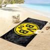 מגבת חוף מודפסת BVB 09, מגבת גדולה רכה מתייבשת במהירות לחוף, קמפינג, שחייה