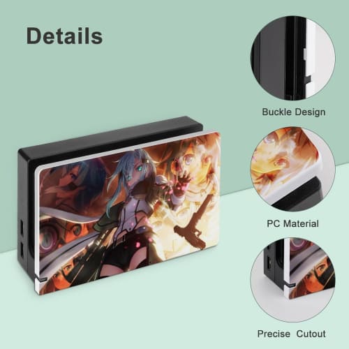 SAO Sinon Switch Dock Case, Switch Base Protective Shell, Popular Anime Switch Dock Cover, Game Console Storage, Drop Protection, Shock Absorption, Sc