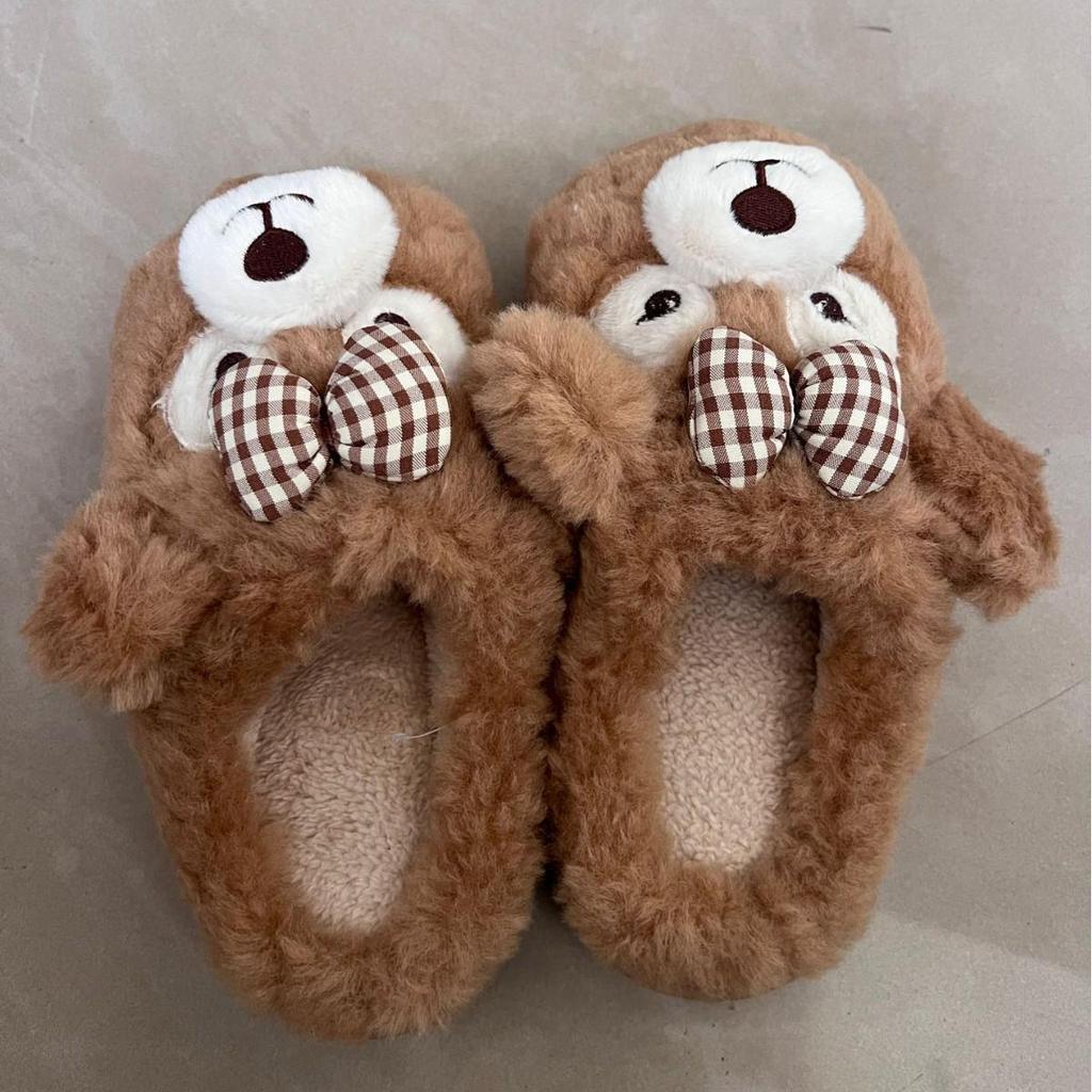 Duffy Bear Girls’ Cotton Slippers, Autumn/Winter 2025: Fleece-lined, Thick, Warm, Non-slip, Casual, Closed-toe Design.