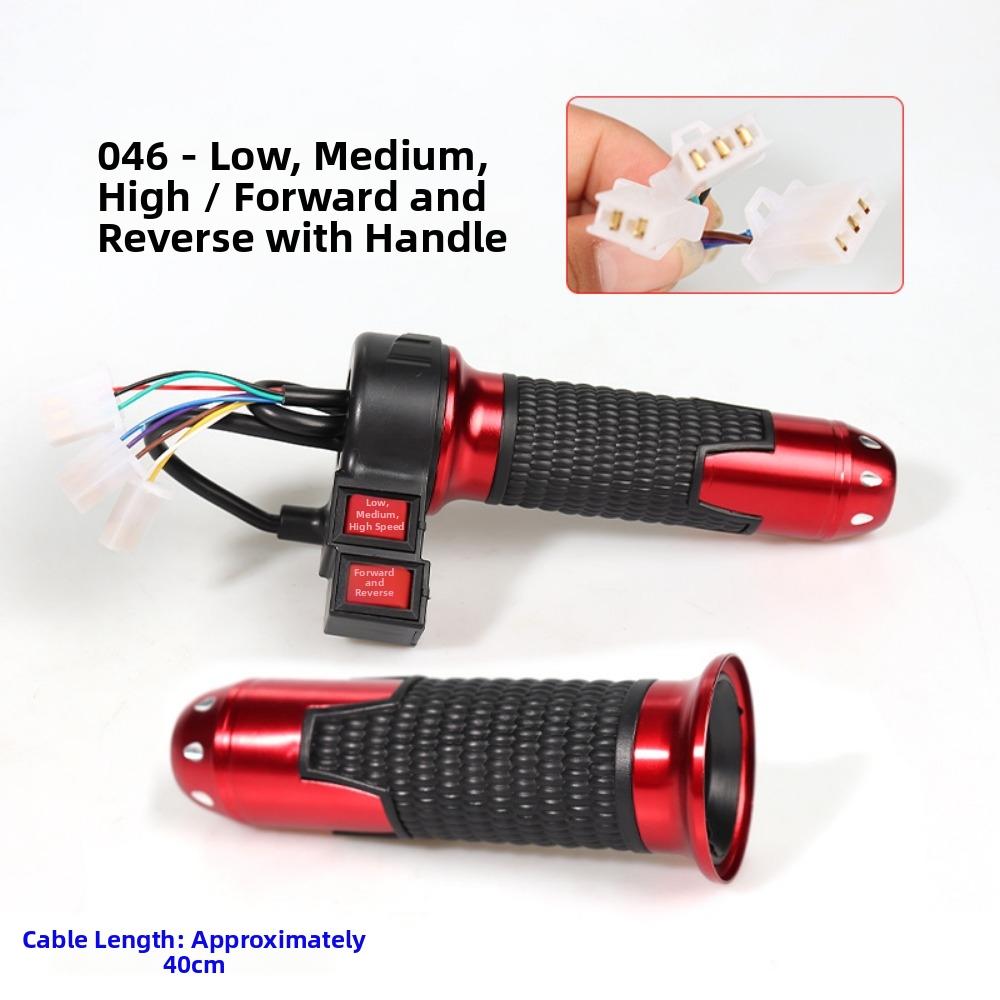 1pair Red&Black Twist-Throttle Line length 35/40cm Switch handle Electric Bike Bicycle Handlebars