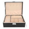 Double Layer Jewelry Box Soft PU Leather Jewelry Storage Organizer with Lock for Necklace Bracelet