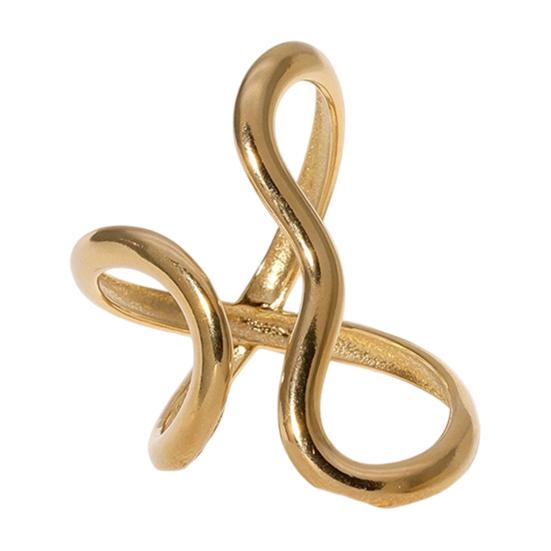 Finger Ring Open Adjustable Fit Women Ring Stainless Steel Texture Exaggerated Unconventional Lines Design Finger Band Jewelry Gift