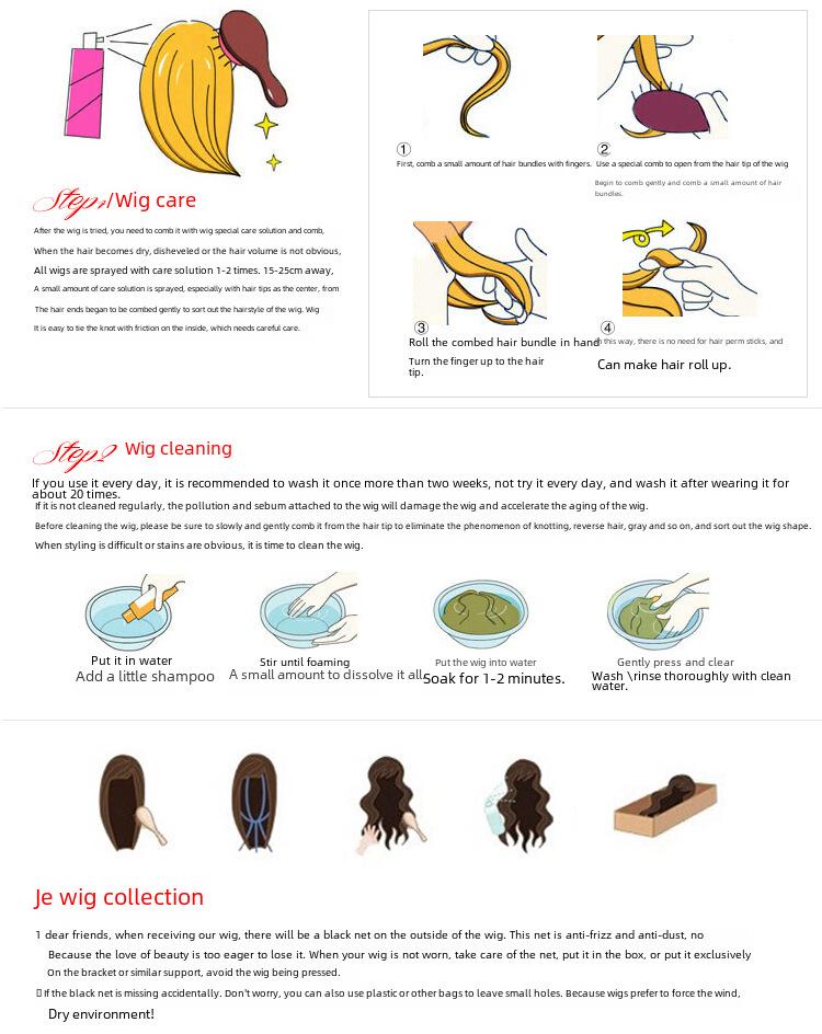 Women's Versatile Long Hair Wig Hat - Curly, Straight, Duckbill Cap