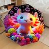 1PC Axolotl Sea Automatic Open/Close Umbrella with Windproof, 8-Rib Sturdy Canopy, Durable Ribs, Fashionable Design, Outdoor Accessory, Fun Prin, Holi