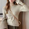 Faux Cashmere Round Neck Base Layer Women Premium Can Be Outer Wear Long Sleeve T Shirt Autumn Winter Brushed Top