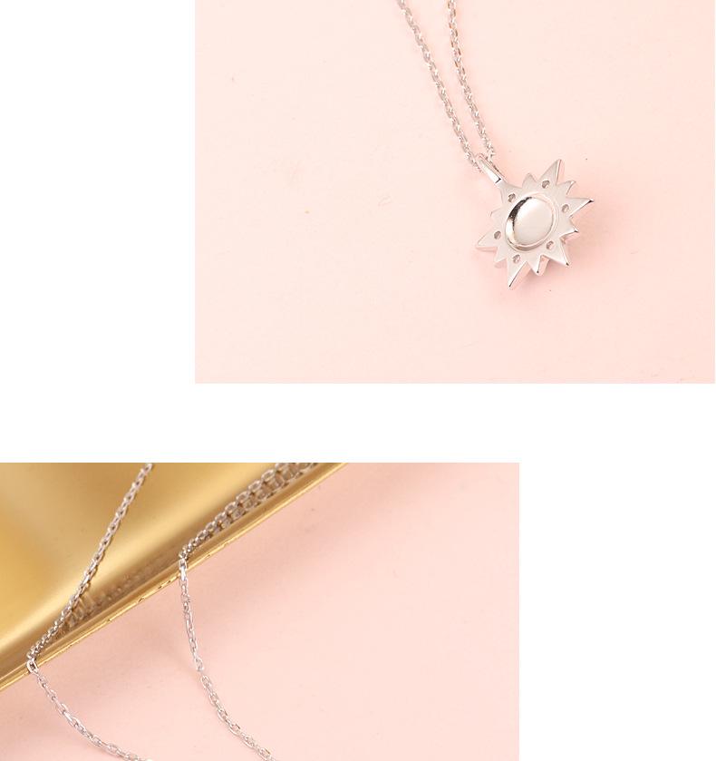 S925 Sterling Silver Blue Planet Sunflower Necklace - Women's Light Luxury Clavicle Chain