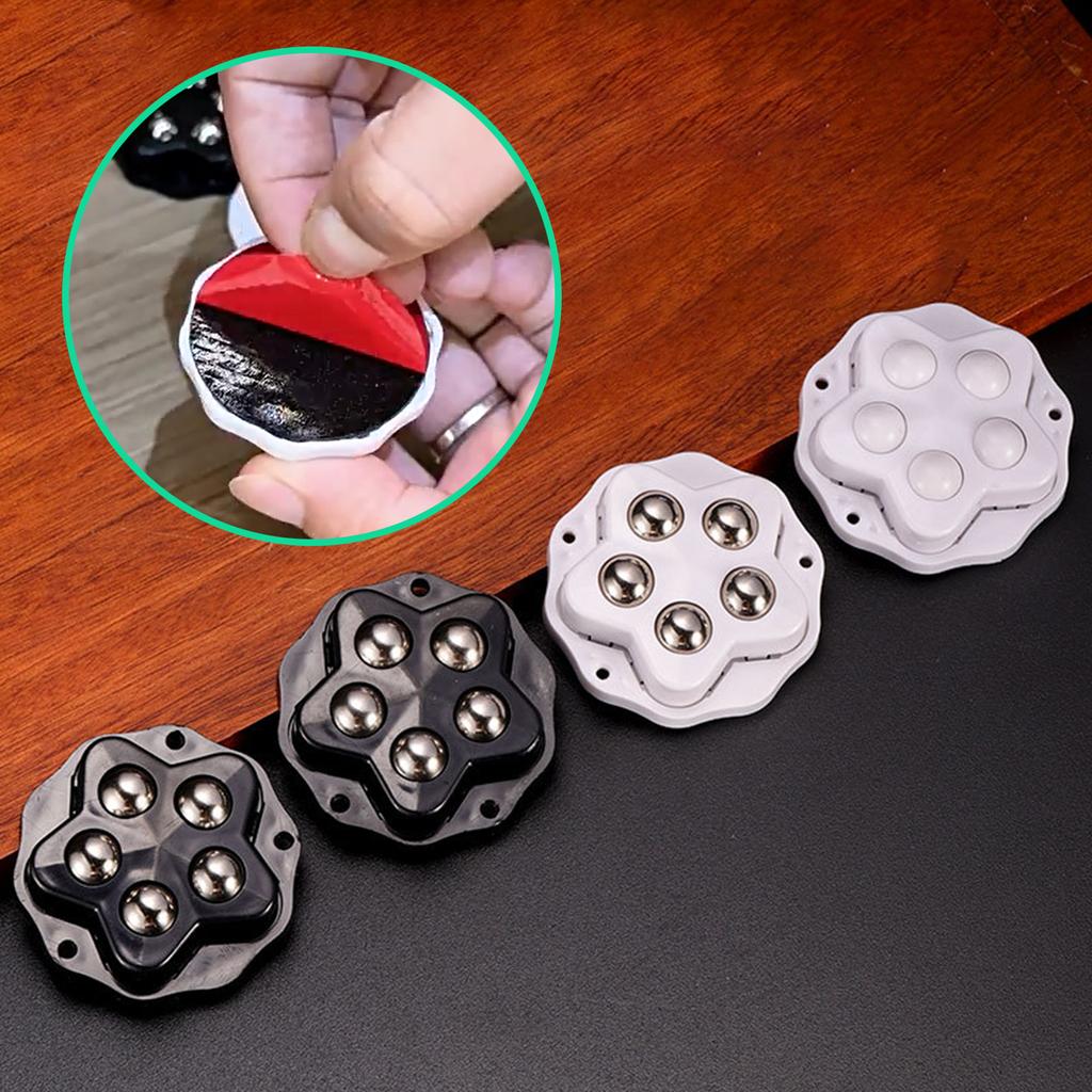 4Pcs Self Adhesive Casters Wheel 360 Degree Rotation Sticky Pulley Sliders Appliance Rollers for Kitchen Appliances