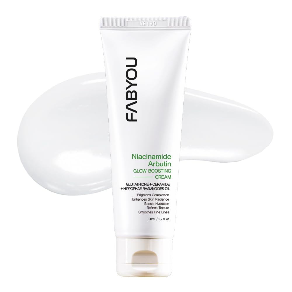 

Niacinamide Arbutin Glow Boost Cream 80ml: Contains 10% high-concentration niacinamide. Addresses concerns about dullness, pores, and uneven skin