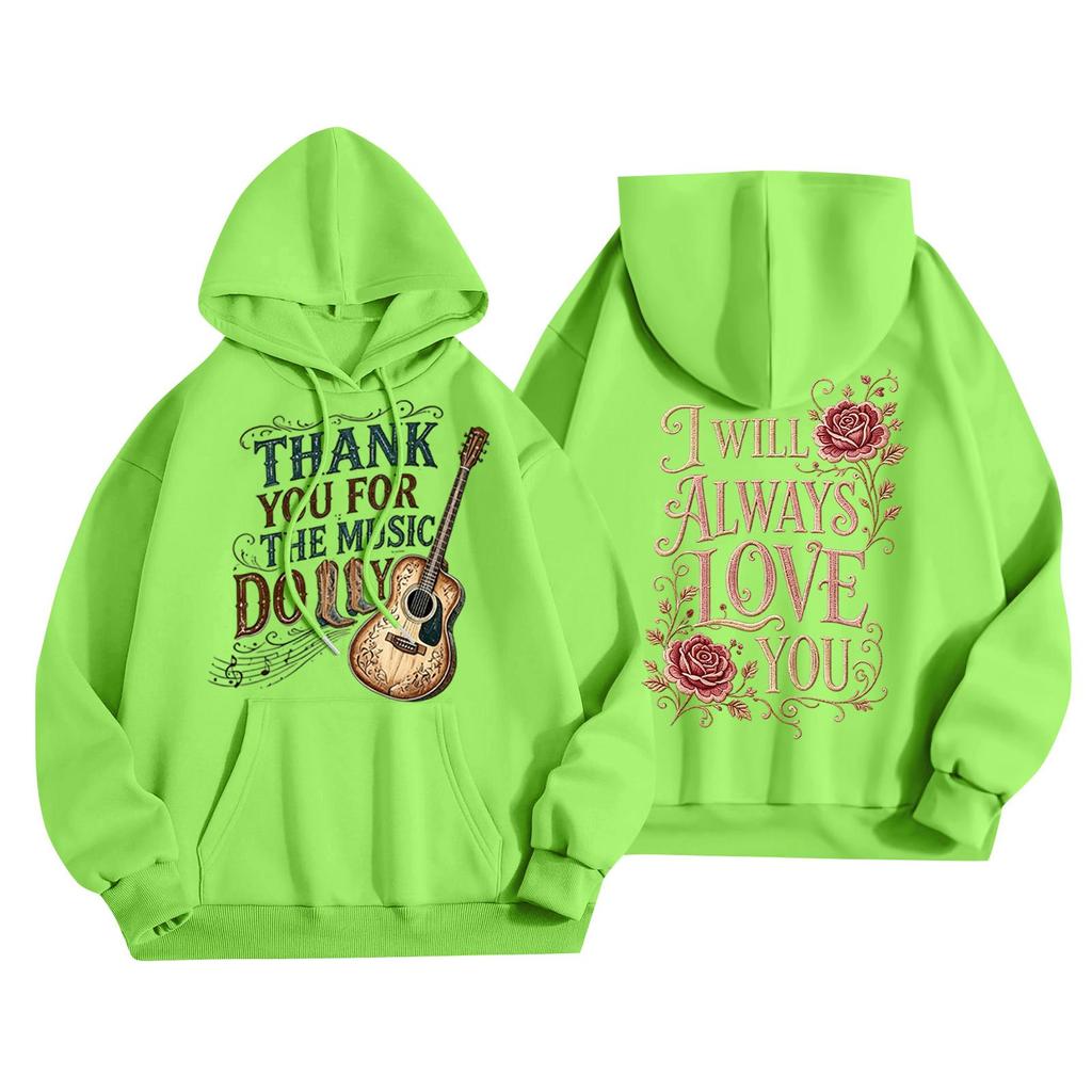 Women's Casual Loose Fit Hoodie with Letter Graphic