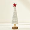 Soft Felt Cloth Santa Clause Reindeer Ornament with Wood Base Plush Wool Felt Christmas Figure Decoration For Tabletop
