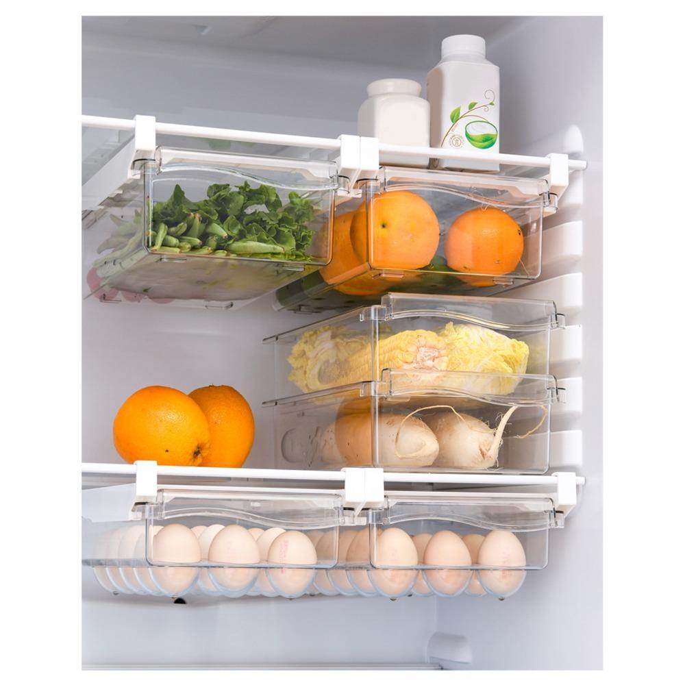 Plastic Refrigerator Drawer Organizer Stackable Freezer Storage Basket  Food Storage