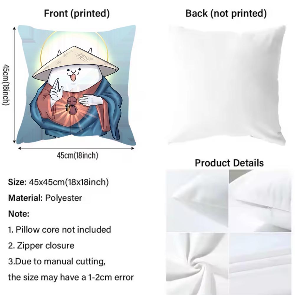 The Battle Cats Game Cushion Cover Pattern Printed Pillowcase for Living Room Sofa Cushion Cover & Bedroom Decor