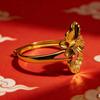 Klassischer Mode Sand Gold Blume Offener Ring für Damen