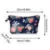 1pc Beautiful Peony Flower Pattern Printed Cosmetics Organizer Bag Women Handhold Bag Travel Makeup Storage Bag for Women Girls Xmas Gift
