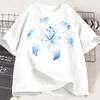 Y2k Pink Orchid Floral Graphic Tshirt Unisex Couple Unisex Unisex Cotton Crew Neck Soft Comfort Casual Streetwear Short Sleeve Tops