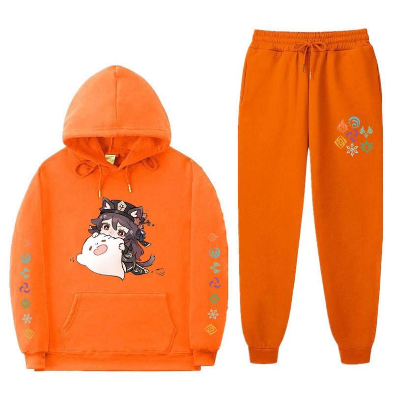 Mens Casual Hooded Sweatshirt Set With Slim Fit Jogger Pants Daily Wear Light Exercise
