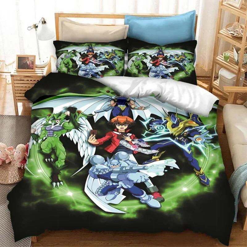 3D Druck Anime Yu Gi Oh Duell Bequeme Bettdecke Bettbezug Kissenbezug Bettwäscheset Kinder Schlafzimmer Dekoration Heimtextil