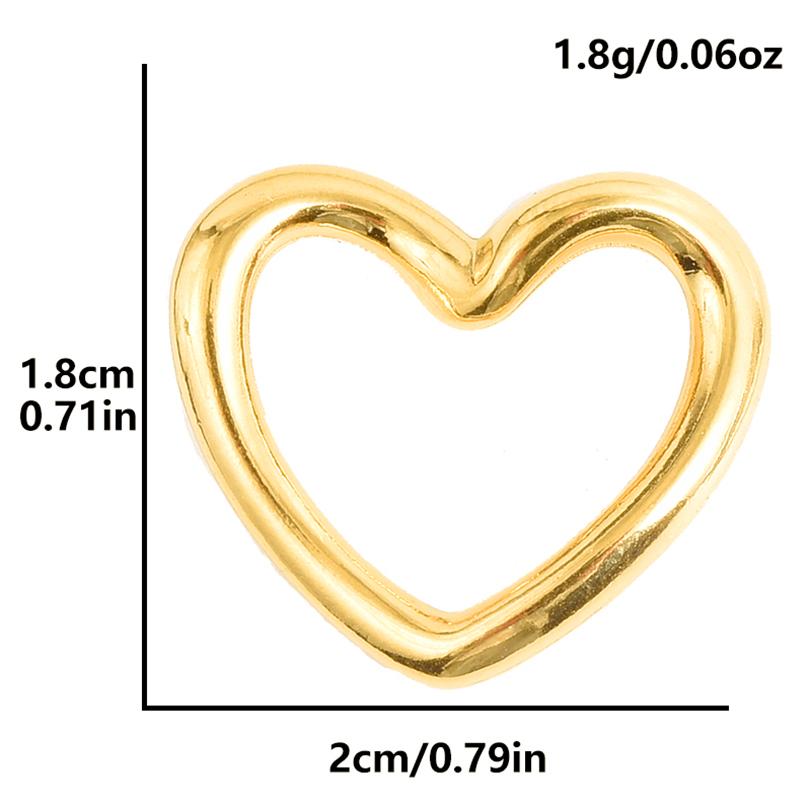 6pc Sweet Love Pendant Real Gold Plated Stainless Steel Heart Charms For Jewelry Making Supplies DIY Keychain Pendant Charm Bulk