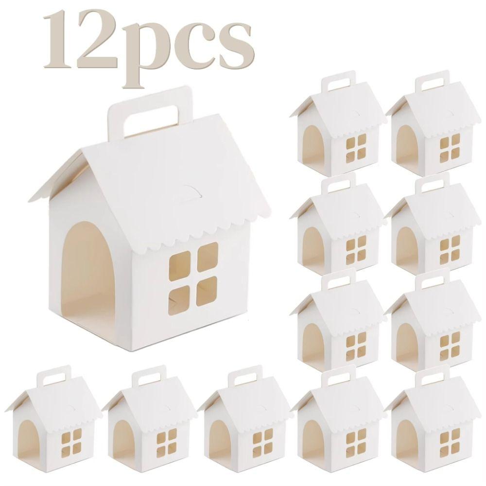 Foldable Party Favor Boxes Blank Paper Dog House Shaped Boxes Treat Gift Boxes Wedding Festival