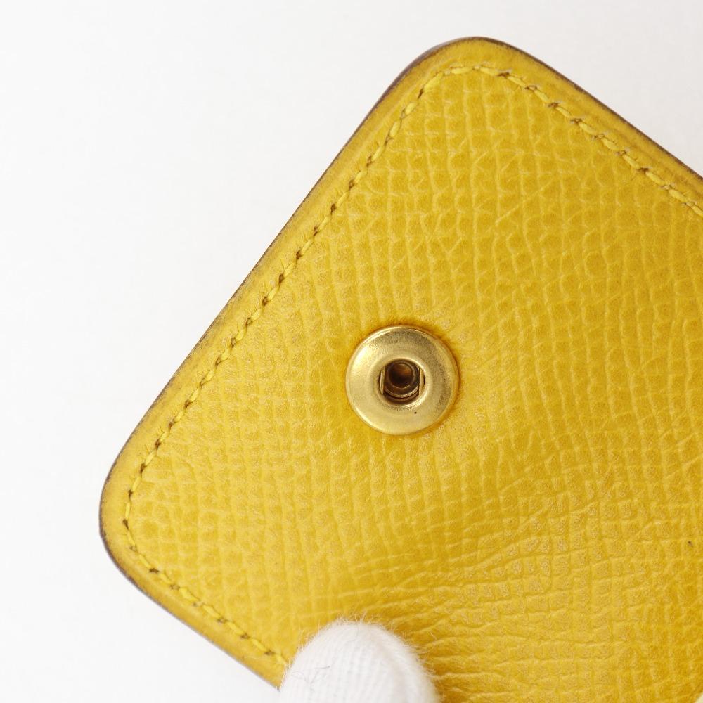 HERMES Post-it case Other miscellaneous goods Sticky note case yellow leather _ Used