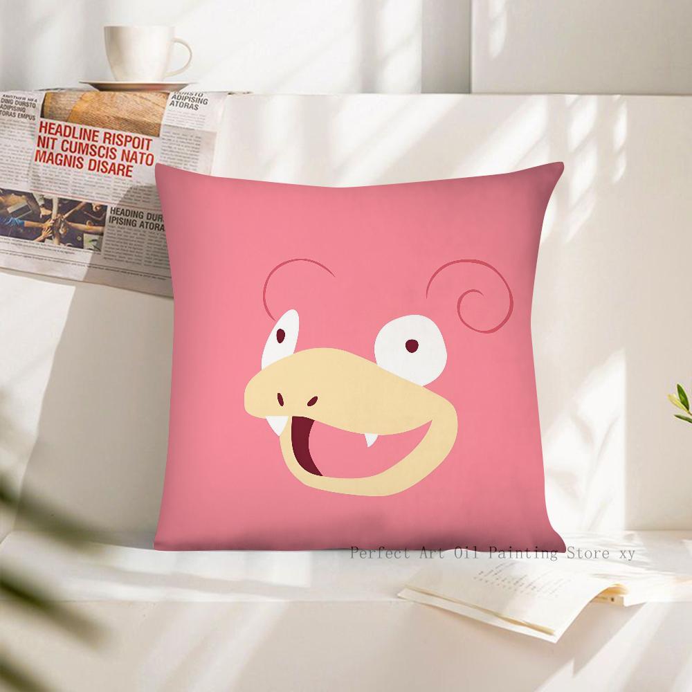 MINISO Pokemon Slowpoke Cute Pillow Case Fashion Square Pillowcase Bedroom Sofa Room Ins Decoration Leisure Cushion Cover
