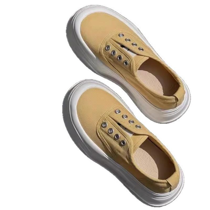 Breathable foam platform canvas shoes, little white shoes, women's summer and autumn new women's shoes, casual versatile board shoes