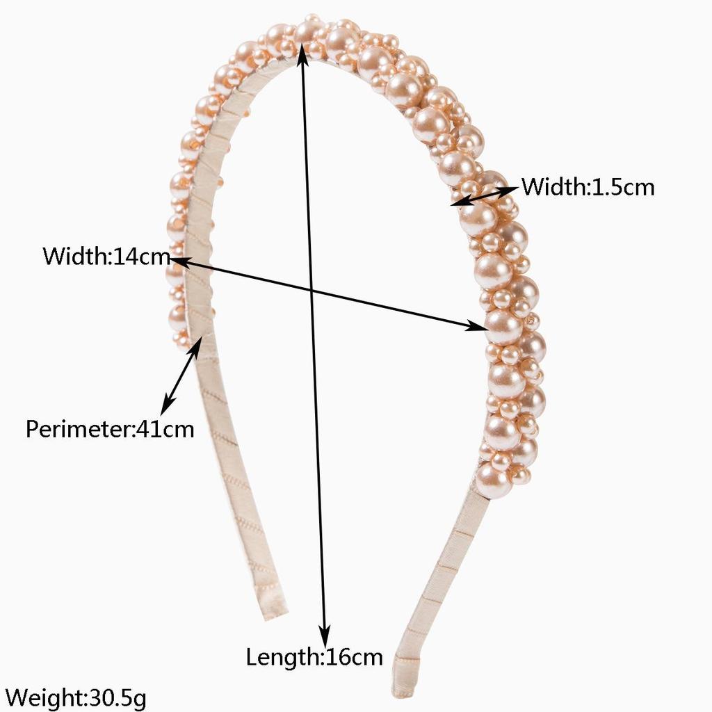 Hand Wrapped Pearl Headband Versatile Outer Headband Pressed Hair Face Wash Hair Accessory