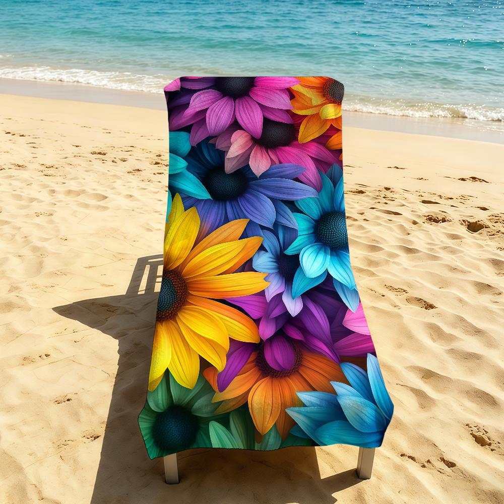 Towel For Outdoor Camping Sunflower Beach Towel Super Absorbent Quick-Drying Colorful Summer Towel