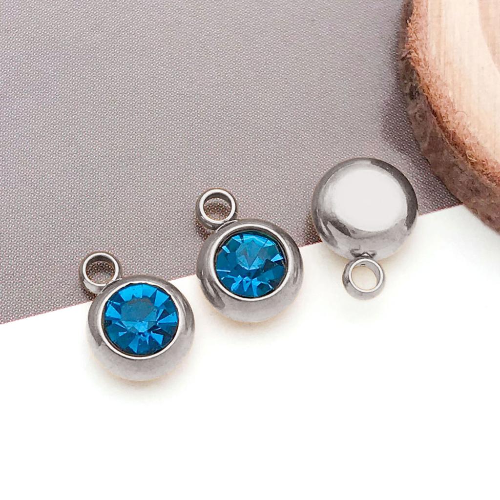 DIY alloy jewelry accessories inlaid with colored diamonds, twelve-star birthstone, birthstone, zodiac stone necklace, bracelet, small pendant.