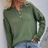 IHUASU Women's Autumn and Winter Solid Colour Pullover Large Size V-Neck Knit Sweater Street Hipster Sweater