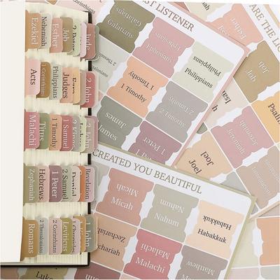 5pcs/75Tabs Boho Theme Laminated Bible Tabs – Colorful Index Tabs for Bible Study, Scripture Organization, and Easy Navigation
