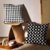 Black-and-white Pattern Cushion Cover Anti-dustmite Pillowcase Invisible Zipper Silky Short Plush Sofa Cushion Cover