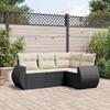 VidaXL Garden Lounge Set with Cushions 4 Pcs, Patio Sofas, Patio Furniture Set, Outdoor Furniture, Black 3253643