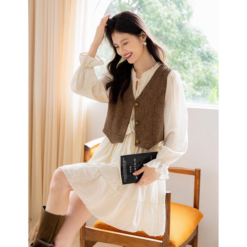 

Mocana Women s Fashion Vest & Long-Sleeve Dress Set