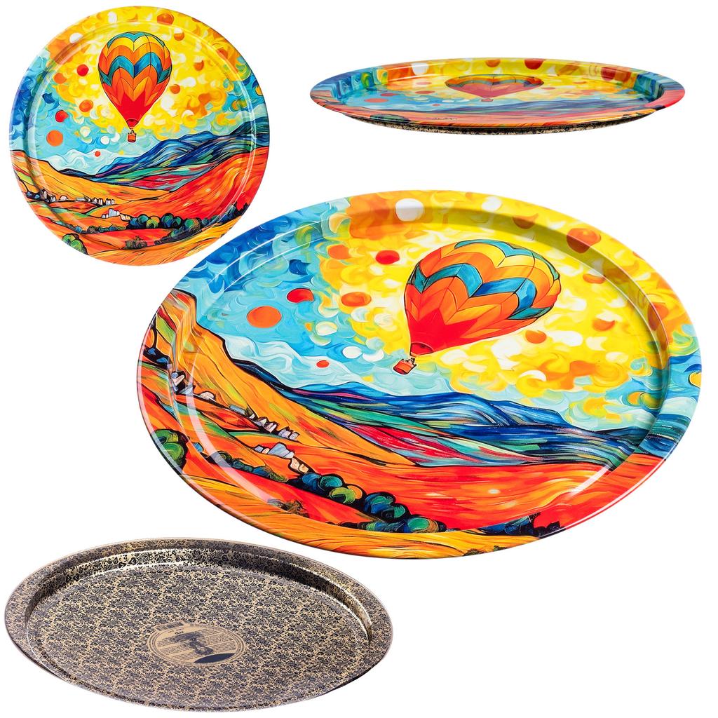 KADAX Taca Okrągła Litografowana 32.5cm Metalowa 