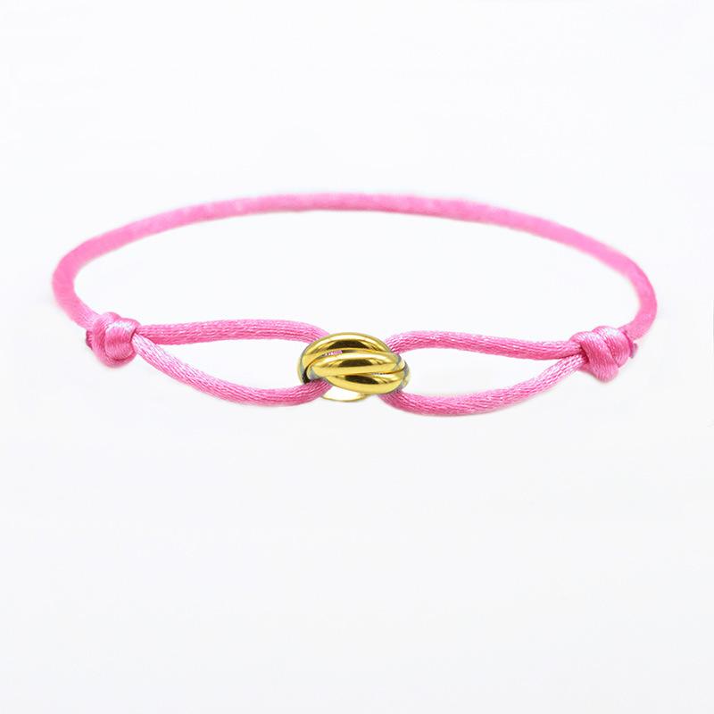Braccialetto lucky con perline per coppia, amicizia, anelli in acciaio inossidabile, regolabile, impermeabile, braccialetto per amanti per donne, uomini, gioielli