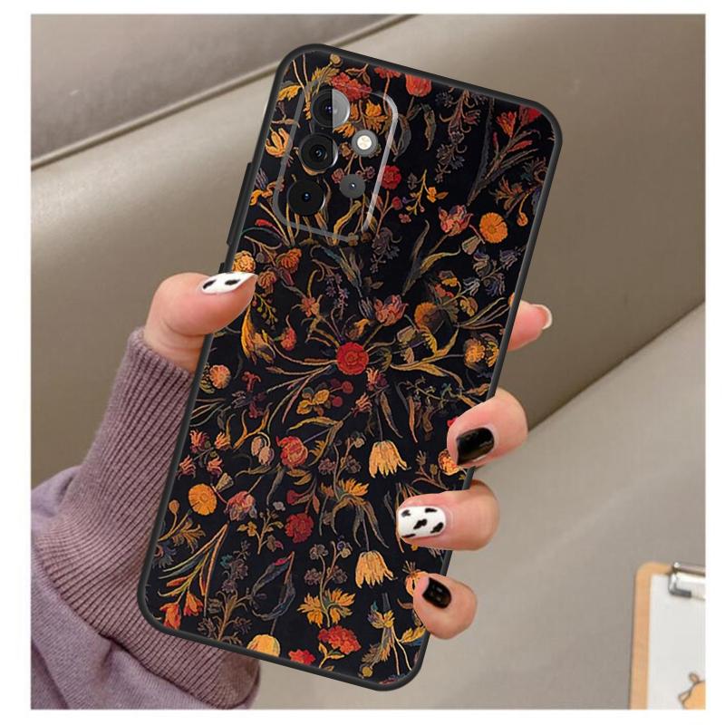 Flower Plant Art Case For Samsung Galaxy A33 A13 A53 A34 A54 A14 A15 A16 A26 A36 A56 A12 A32 A52 A06 A35 A55