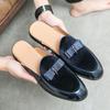 Fashion Summer Men's Casual Shoes Leather Half Slipper for Men Loafers British Style Moccasins Mules Plus Size 47 Fashion Designer Shoes