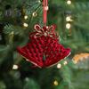 Christmas Ornaments Red Flocking Candy Cane Reindeer Bow Snowflake Hanging Decoration for Tree Home Decor