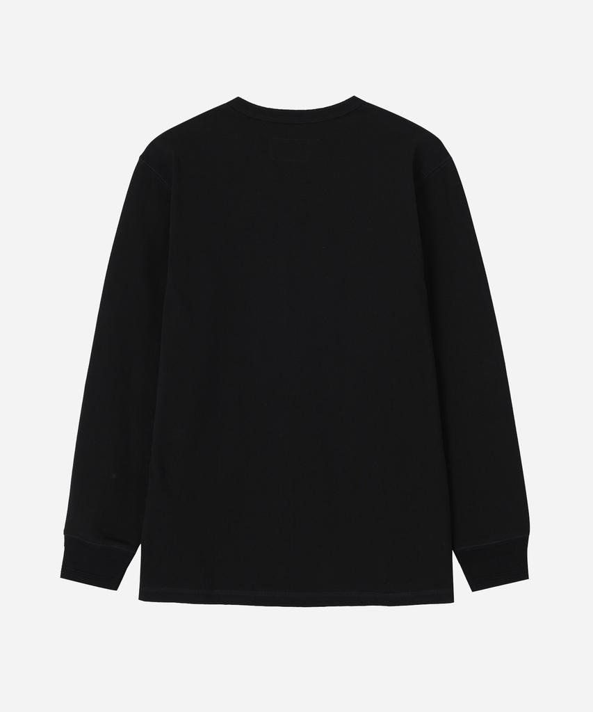 UNIVERSAL OVERALL Heavyweight Henley Neck Long Sleeve T-Shirt Black