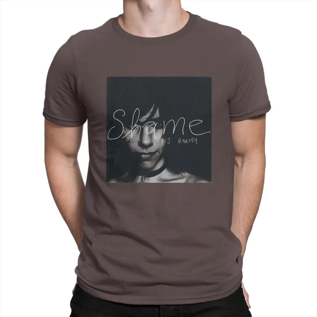 Shame T Shirt for Men Pure Cotton Novelty T-Shirts Round Collar PJ Harvey Tee Shirt Short Sleeve Tops Printed