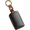 EASYANT Leather Key Fob Cover for Mazda 3 Hatchback CX5 CX90 -2025, Leather Car Remote Key Protector 4 Button Black