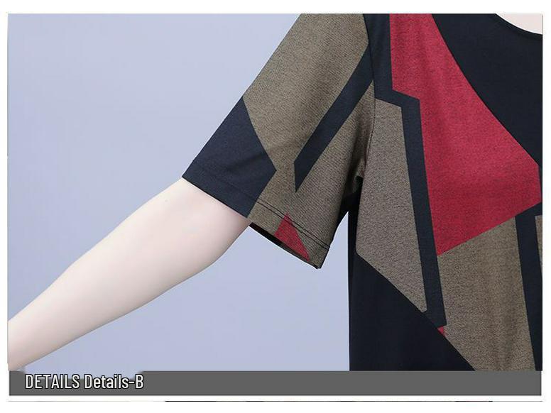 Elegant Women's Plus Size Summer Loose Patchwork Dress