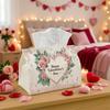 1pc Romantic Floral Valentine's Day Tissue Box - 17.02x25.91 Cm, Ideal for Kitchen, Living Room, Bedroom, Bathroom - Valentine's Holiday Decor, Bathro