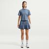 Women's Casual Short Skirts Women's Blue/White Moderate Short Skirt Pleated Skirt