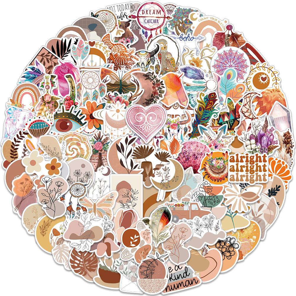 

100 Popular Bohemian Style Graffiti Stickers Decorate Suitcase Notebook Waterproof Stickers